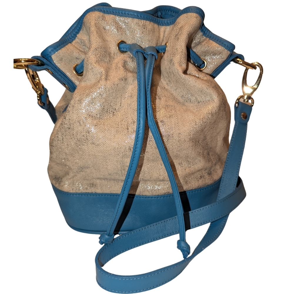 Pietro NYC Turquoise and Tan Women's Bucket Bag